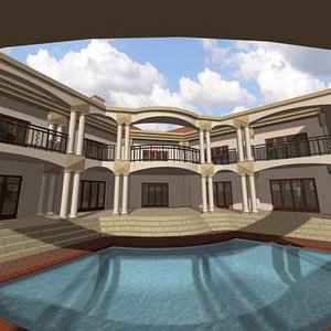3d roman house model