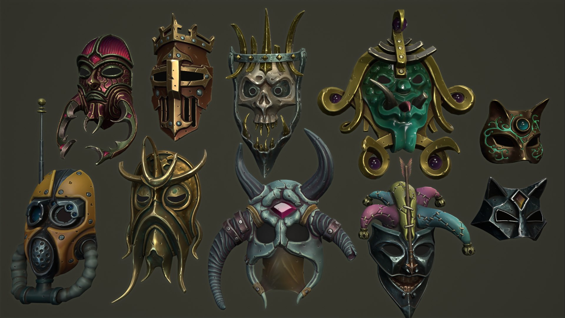 Fantasy masks 2 3D model - TurboSquid 1896766