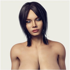 Naked Busty Woman - Fully Rigged