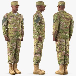 army soldier camofluage rigged 3D