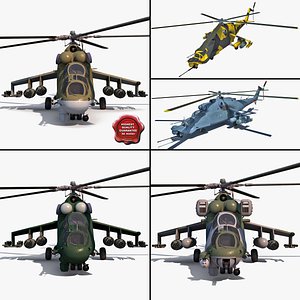 3d mi rigged helicopters 24 model