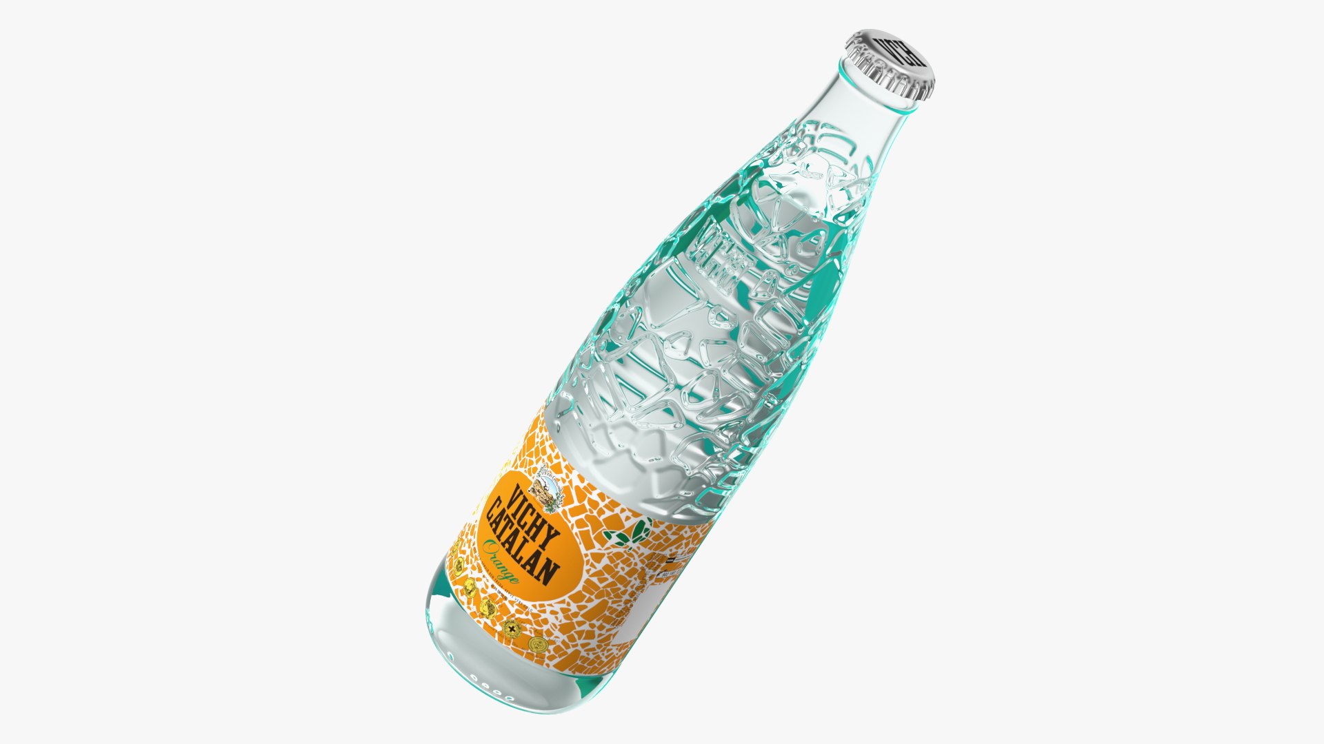 Bottle of Vichy Catalan Water Orange 3D model preview