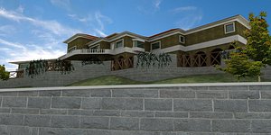 3d latin hacienda modern mansion