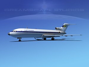 airline boeing 727 727-200 3d model