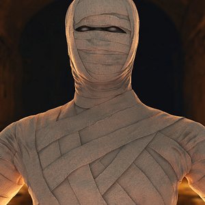 Mummy in Clean White Bandage A Pose