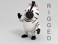 Rigged Zebra Character