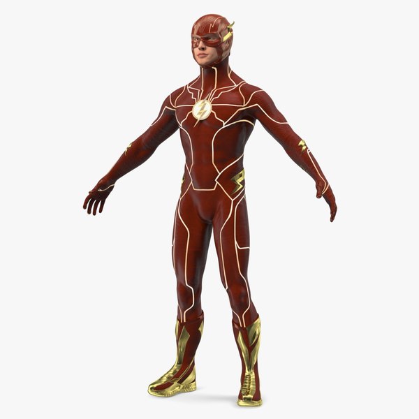 modelo 3d Prohibits Flash - DC Flash Character A-pose - TurboSquid 2054507
