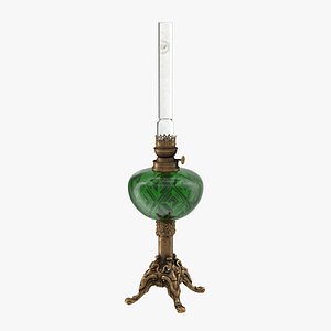 antique oil lamp 3d obj