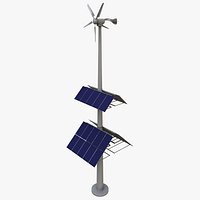 wind turbine with solar panel