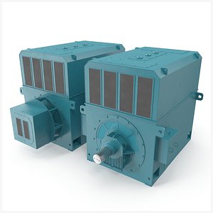 3D Industrial Electric Motor PBR model