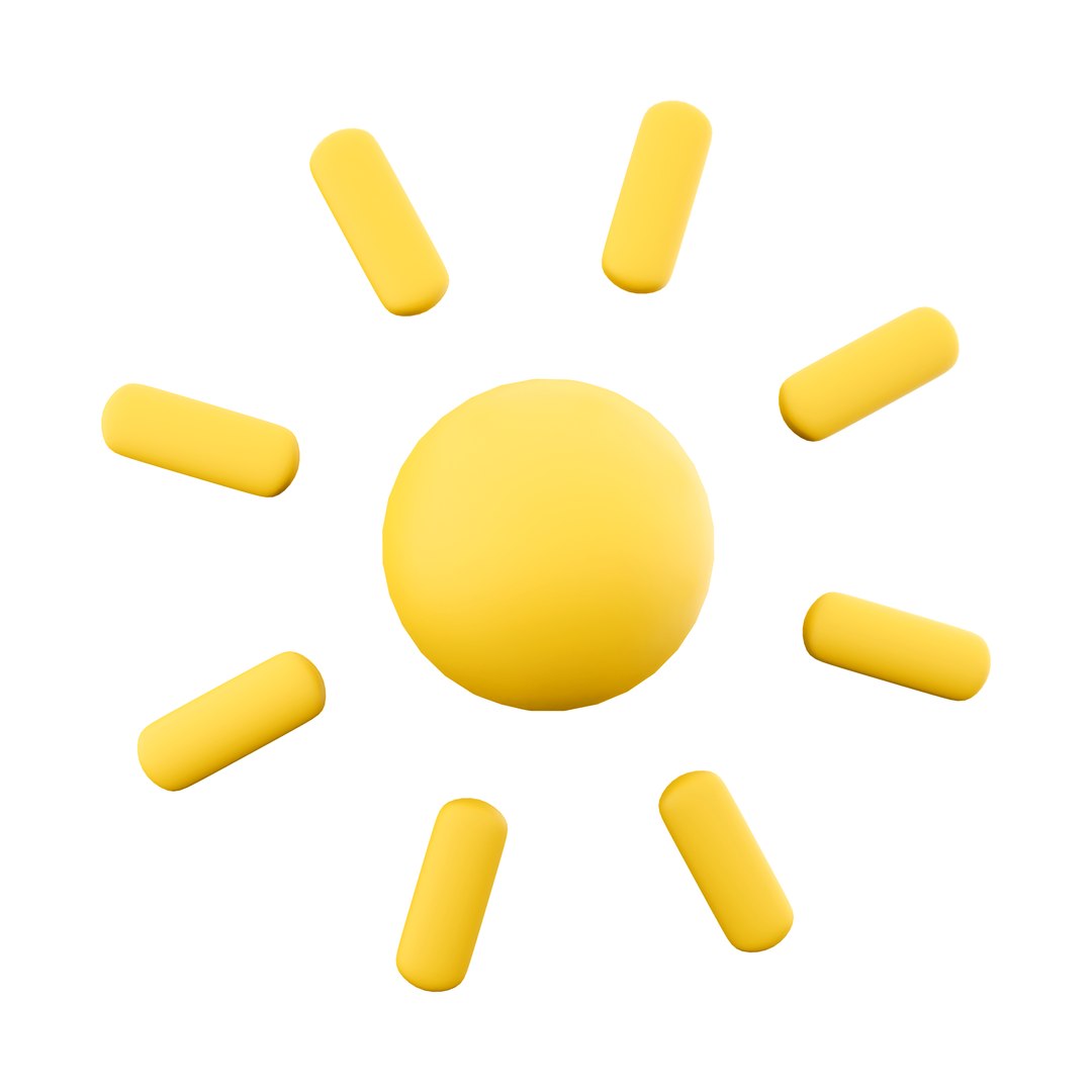 3d Shining Sun With Rays Icon Model - TurboSquid 2074140