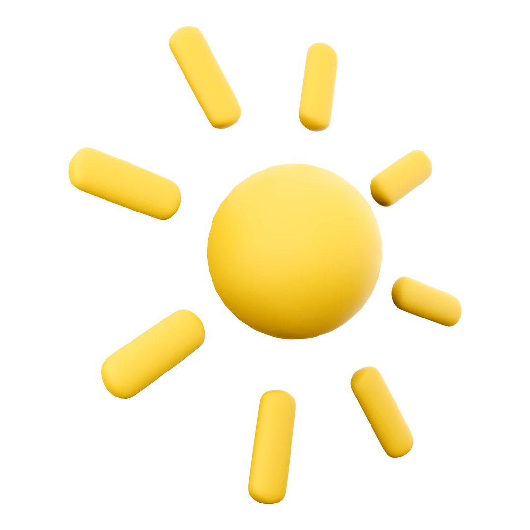 3d Shining Sun With Rays Icon Model - TurboSquid 2074140