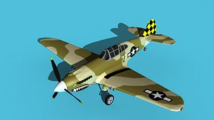 Curtiss P-40B Warhawk V05 USAAF 3D model