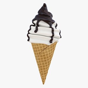 3D model Soft Serve Ice Cream Cone 01 Syrup