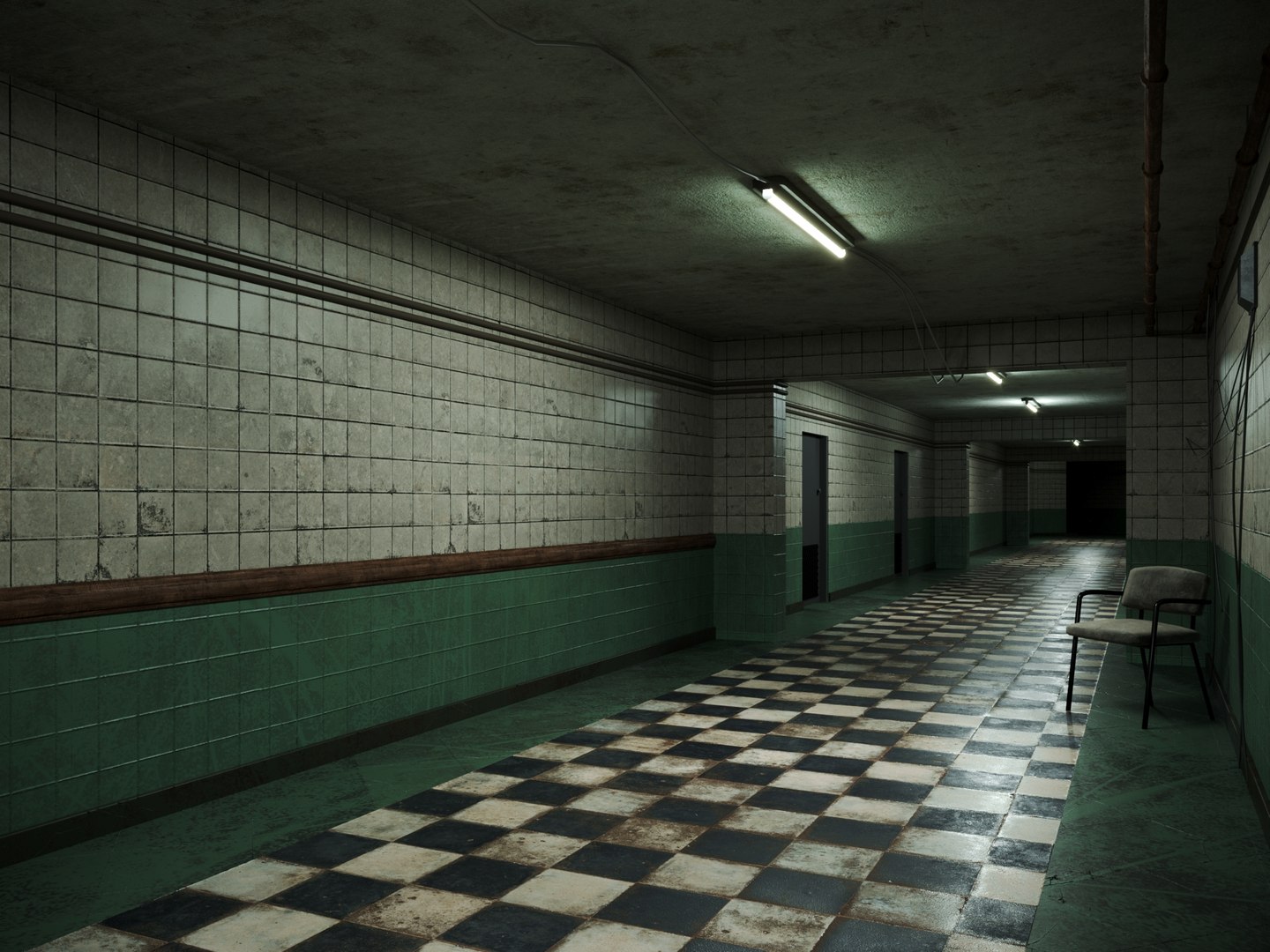 3D old dark scary corridor 13 - TurboSquid 2161789