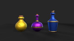 Stylized Alchemist Flasks 3D model