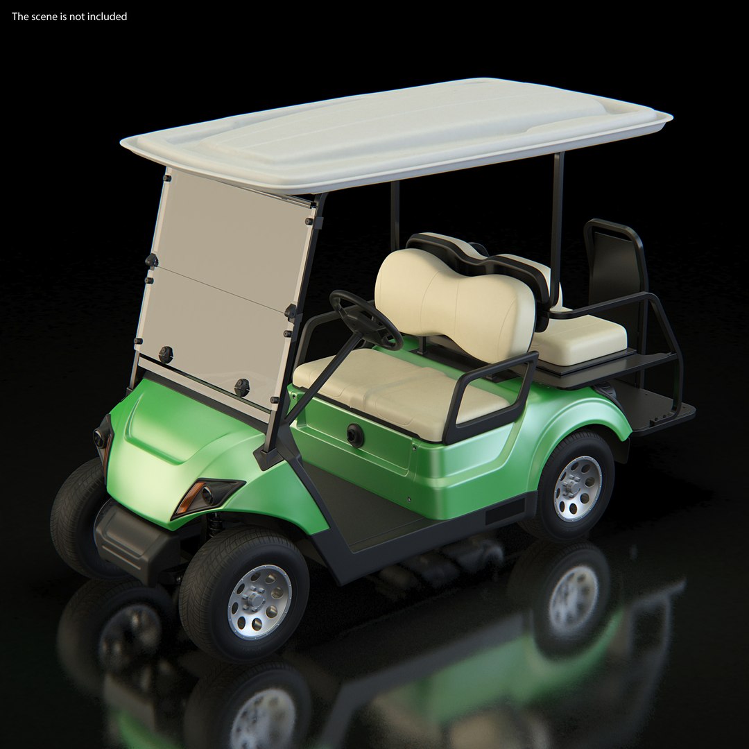 Golf Car with Gas Motor 3D model preview