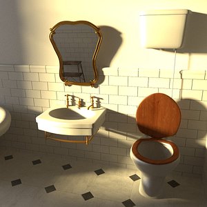 antique bathroom 3d 3ds