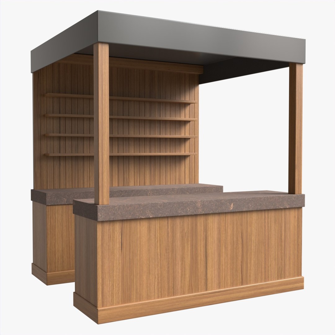 3D Booth Stand Kiosk With Roof 02 - TurboSquid 2030029