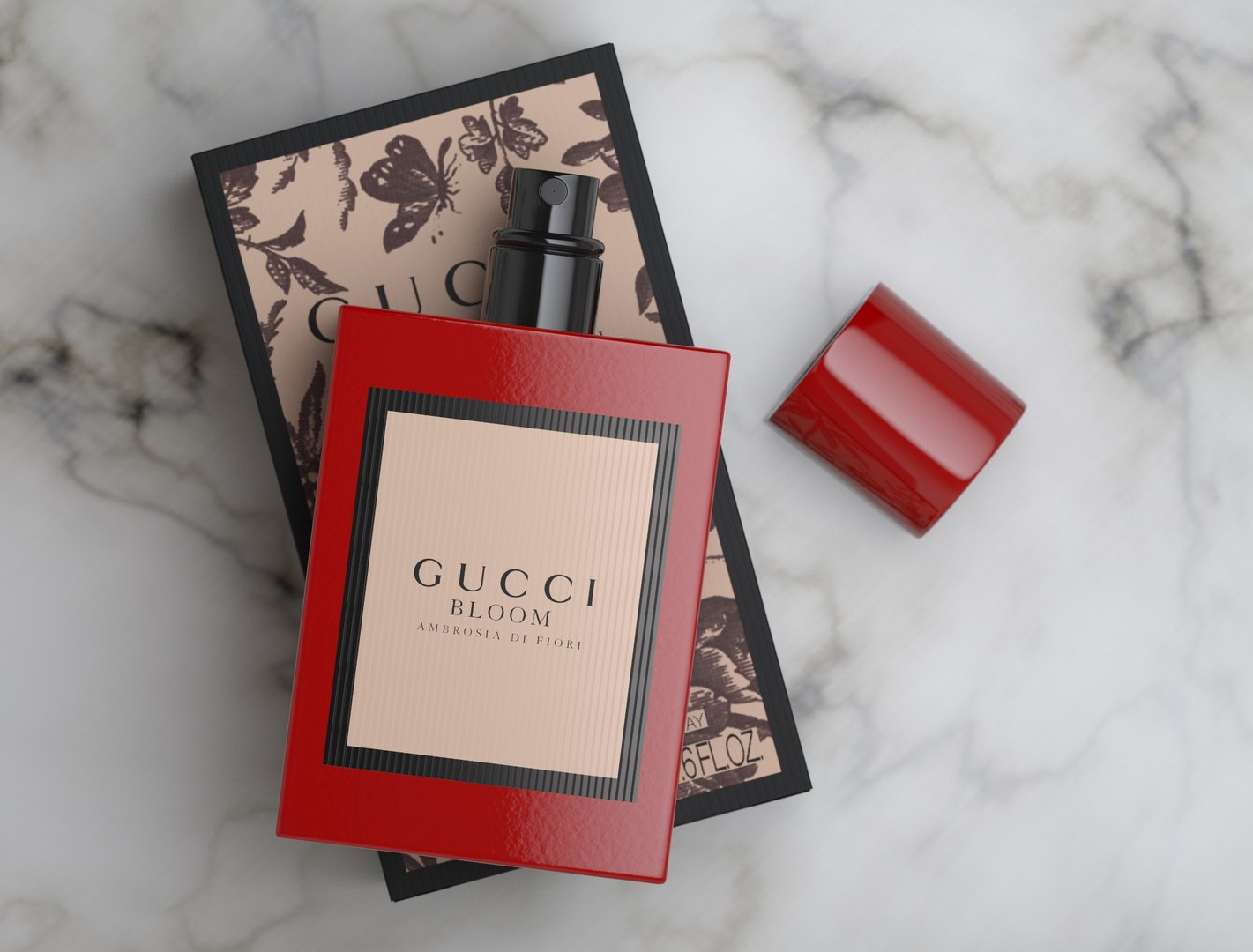 Gucci Bloom Ambrosia Di Fiori Perfume With Box 3D - TurboSquid 1742429