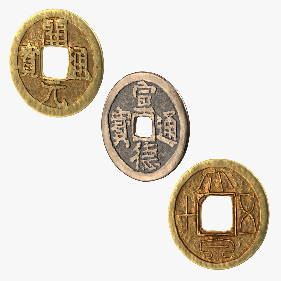 Ancient China Coins Collection 3D model preview