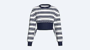 Girls Side Tie Ruched Cropped Top 3D model