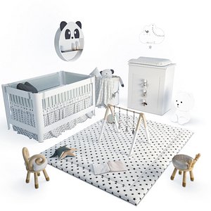 3D set baby bedroom bed