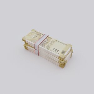 3D 20 Indian Rupee INR Currency