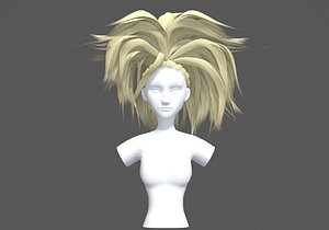 3D Female Wild Hairstyle