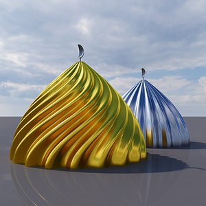 3D model Futuristic Islamic Dome Set