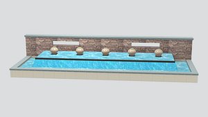 3D Modern Water Feature Fountain Wall 3D Model