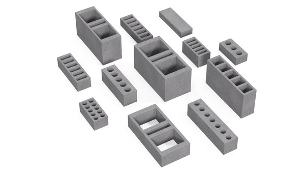 modelo 3d Conjunto de ladrillos modulares de hormigón - TurboSquid 2141582
