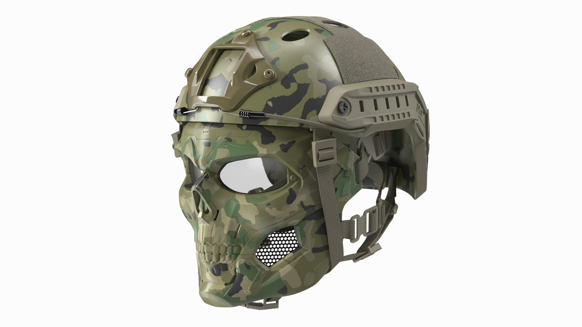 3D Camouflage Airsoft Tactical Helmet And Mask TurboSquid 2109175