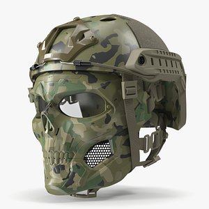 Camouflage Airsoft Tactical Helmet and Mask