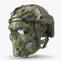 Camouflage Airsoft Tactical Helmet and Mask