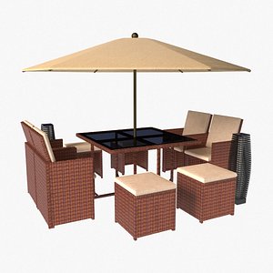 Wicker Patio Furniture 3D model