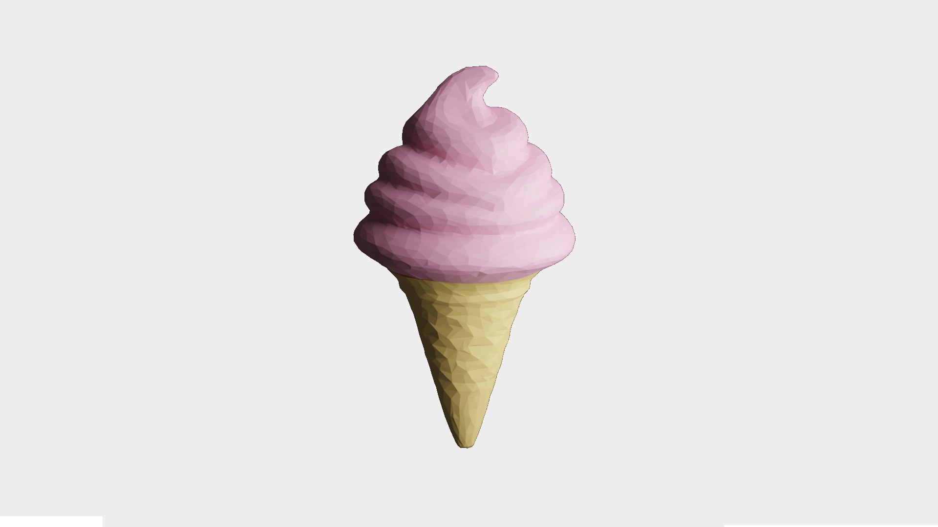 Low Poly Ice Cream Cone Model TurboSquid 2296100
