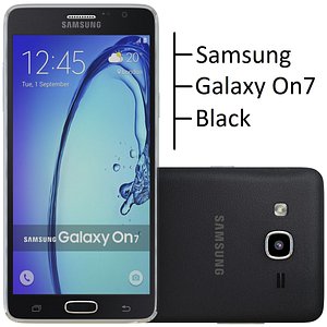 samsung galaxy on7 black 3d 3ds