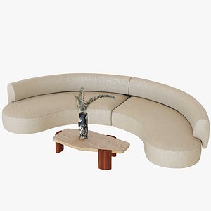 LEK CURVED DUAL SOFA BY CHRISTOPHE DELCOURT FOR COLLECTION PARTICULIERE