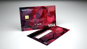 3D credit card 4 design model