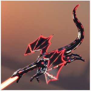 Dragon Robot PBR Fully Rigged 3D model