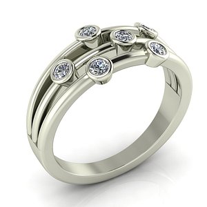 3D unique ring gems engagement