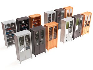 set ikea cabinet different 3d model