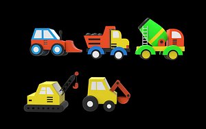 3D model toy cars Low-poly 3D model