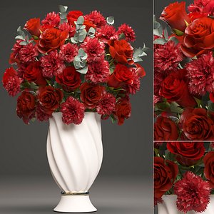 3D bouquet red roses