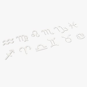 3D Zodiac signs porcelain 2 model