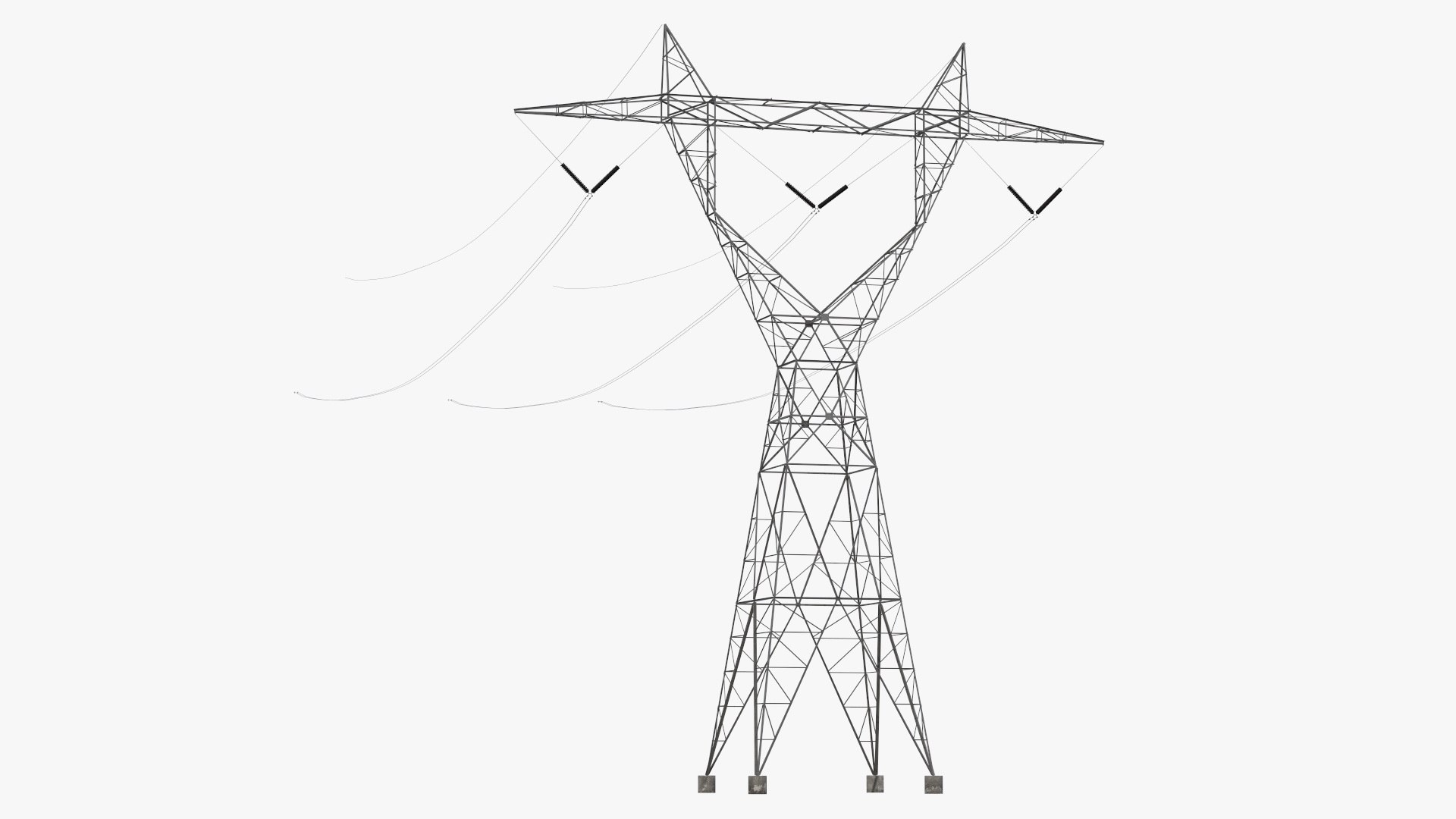 500kV LST Transmission Tower 3D model preview
