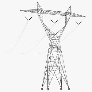 500kV LST Transmission Tower 3D model