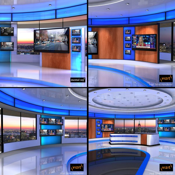 american news studio 3d max