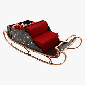 christmas santa sleigh 3d max